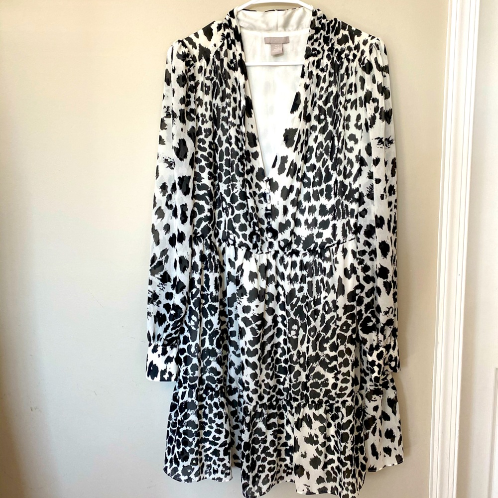 H&M Animal Print Chiffon Dress PLUS